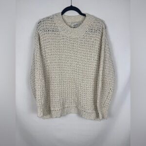 Daytrip Textured White Knit Sweater